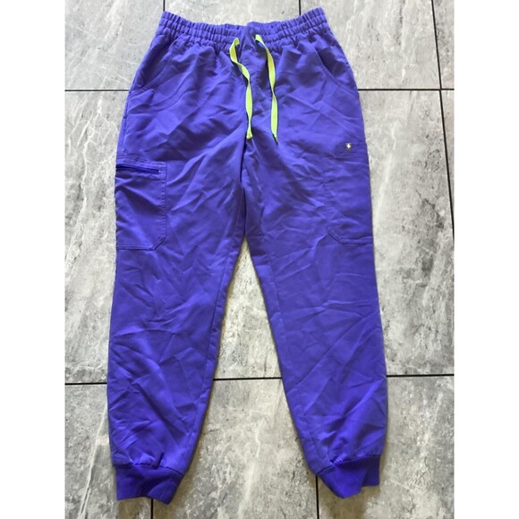 Figs Jogger Pants Womens Medium Purple Elastic Waist Drawstring Medical Scrubs - Picture 1 of 6